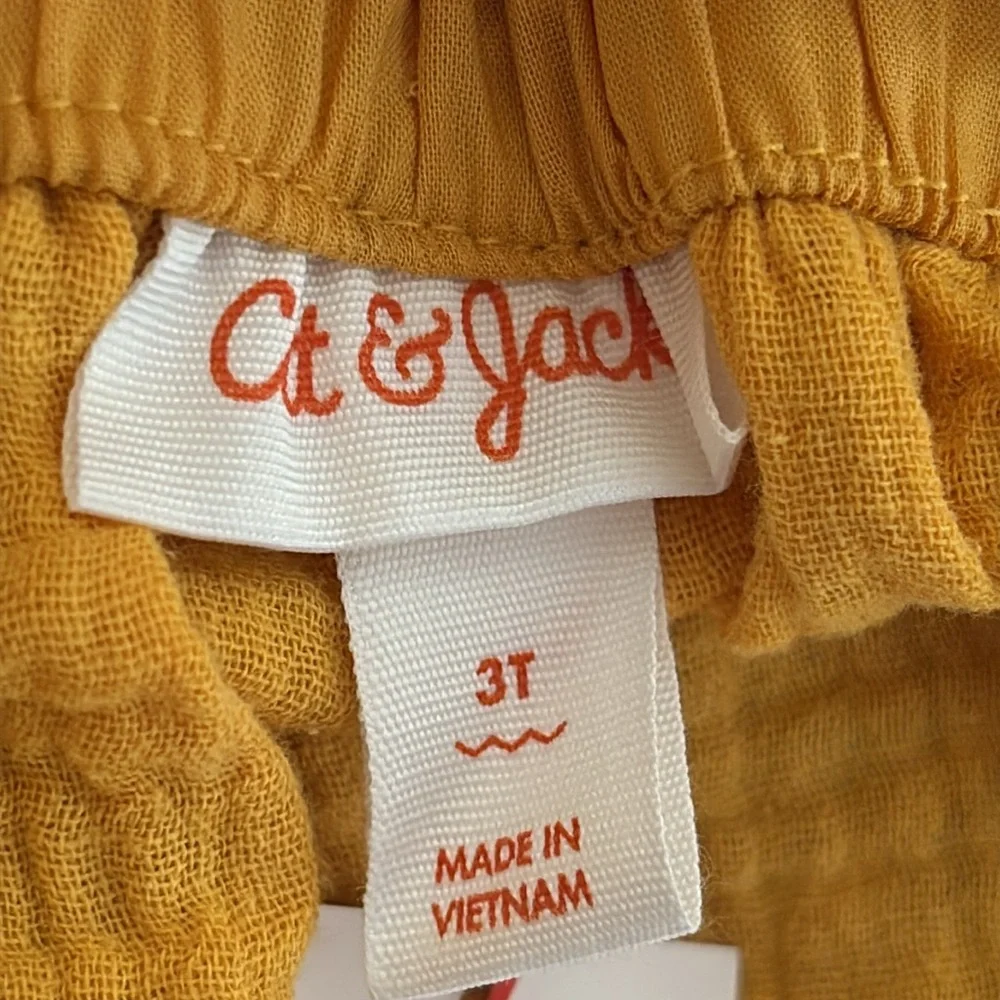 Cat & Jack Heart Print Top and Yellow Skirtall Set